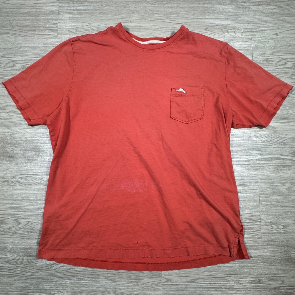 VTG Tommy Bahama Mens T Shirt Relax Pima‎ Cotton Coral Red Large
